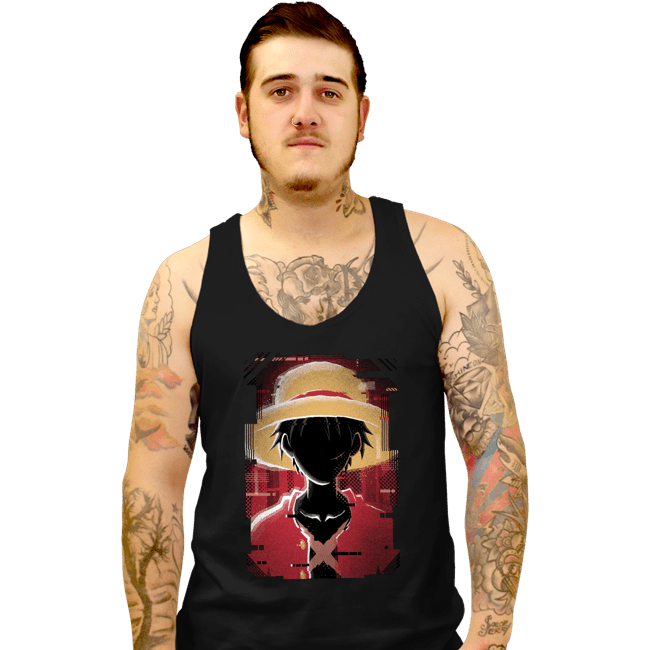 Shirts Tank Top, Unisex / Small / Black Glitch Luffy