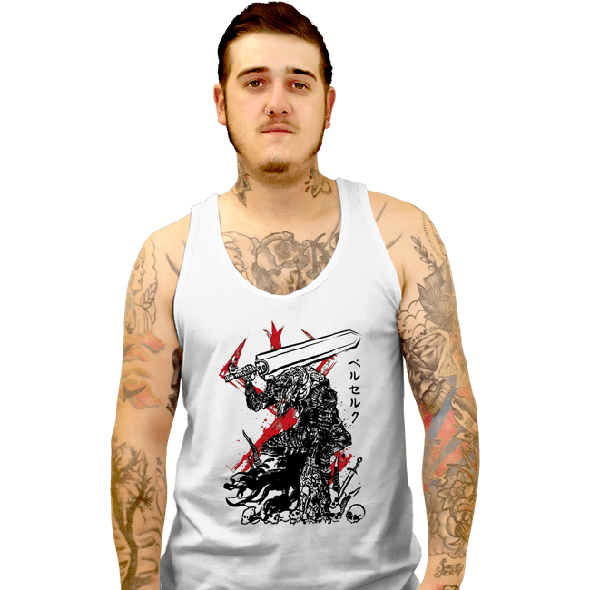 Daily_Deal_Shirts Tank Top, Unisex / Small / White Lone Swordsman sumi-e