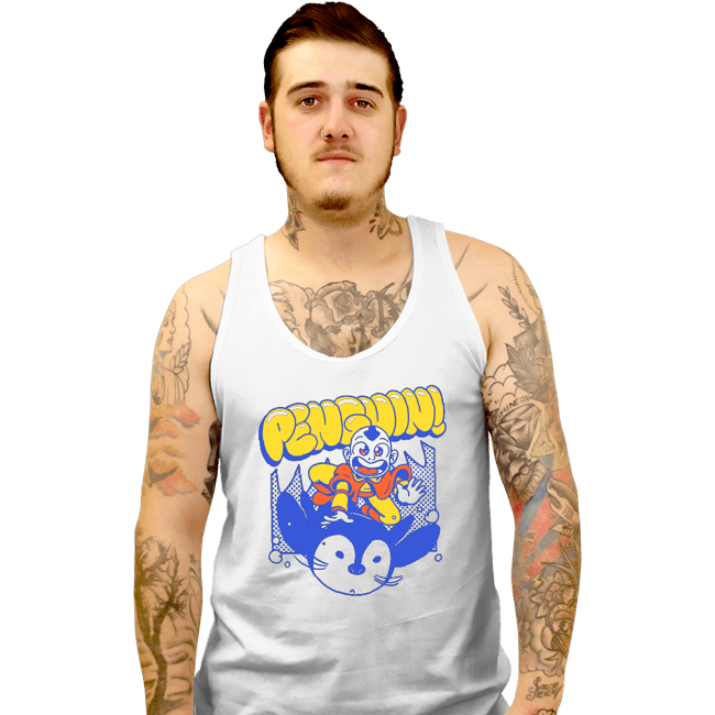 Shirts Tank Top, Unisex / Small / White Penguin Sledding