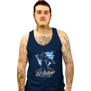 Shirts Tank Top, Unisex / Small / Navy Retro Ex-Soldier