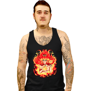 Daily_Deal_Shirts Tank Top, Unisex / Small / Black Peach Fire