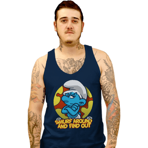 Secret_Shirts Tank Top, Unisex / Small / Navy Smurf Around