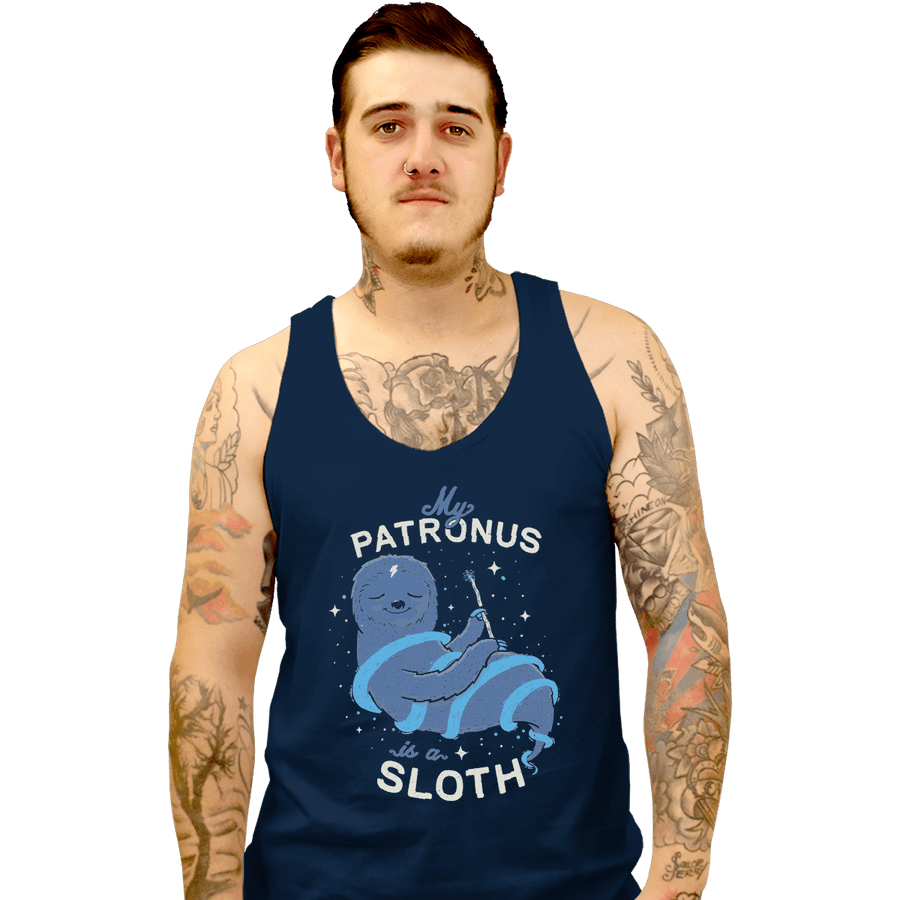 Shirts Tank Top, Unisex / Small / Navy Sloth Patronus