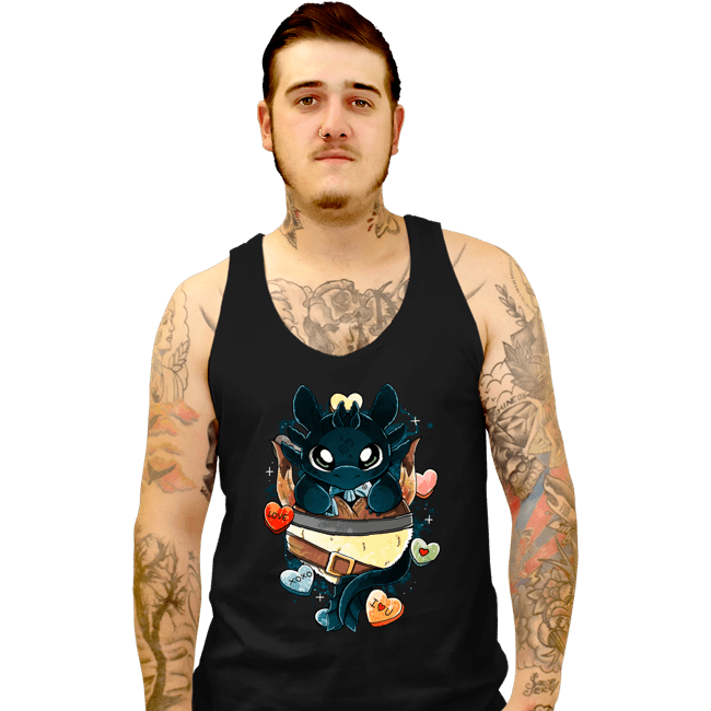 Daily_Deal_Shirts Tank Top, Unisex / Small / Black Dragon Valentine