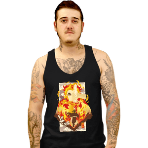 Shirts Tank Top, Unisex / Small / Black Flame Kyojuro