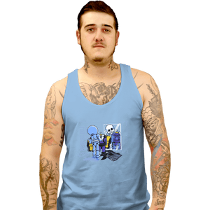 Shirts Tank Top, Unisex / Small / Powder Blue Skull Style