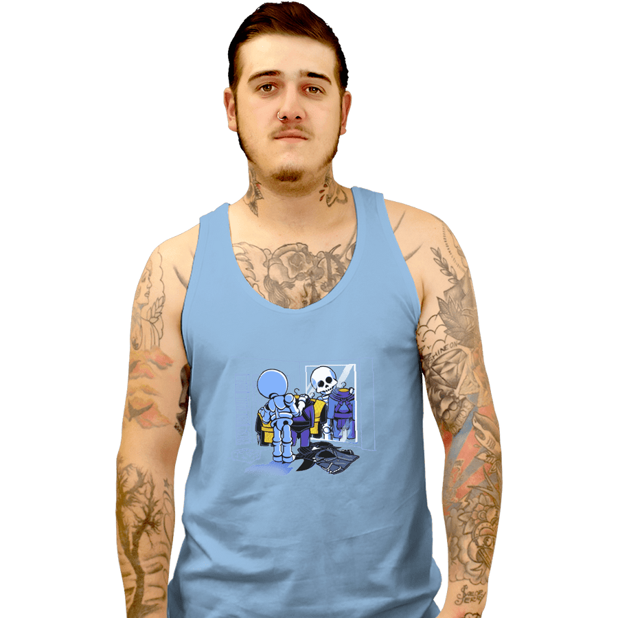 Shirts Tank Top, Unisex / Small / Powder Blue Skull Style