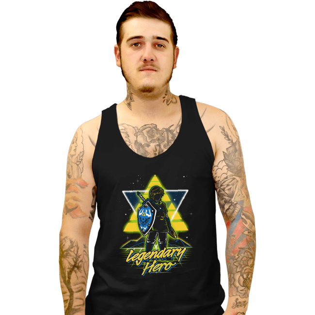 Shirts Tank Top, Unisex / Small / Black Retro Legendary Hero
