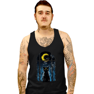 Shirts Tank Top, Unisex / Small / Black Moon Visitor