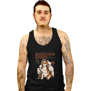 Daily_Deal_Shirts Tank Top, Unisex / Small / Black Sherlock Bones