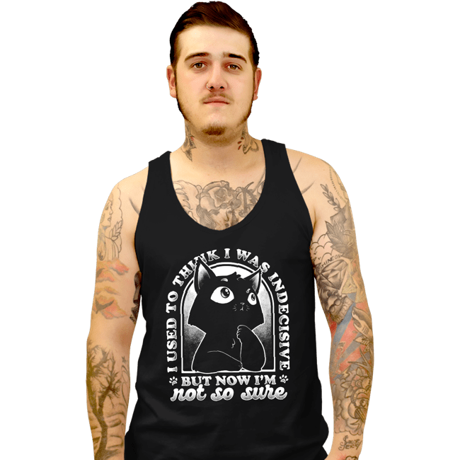 Shirts Tank Top, Unisex / Small / Black Indecisive Cat