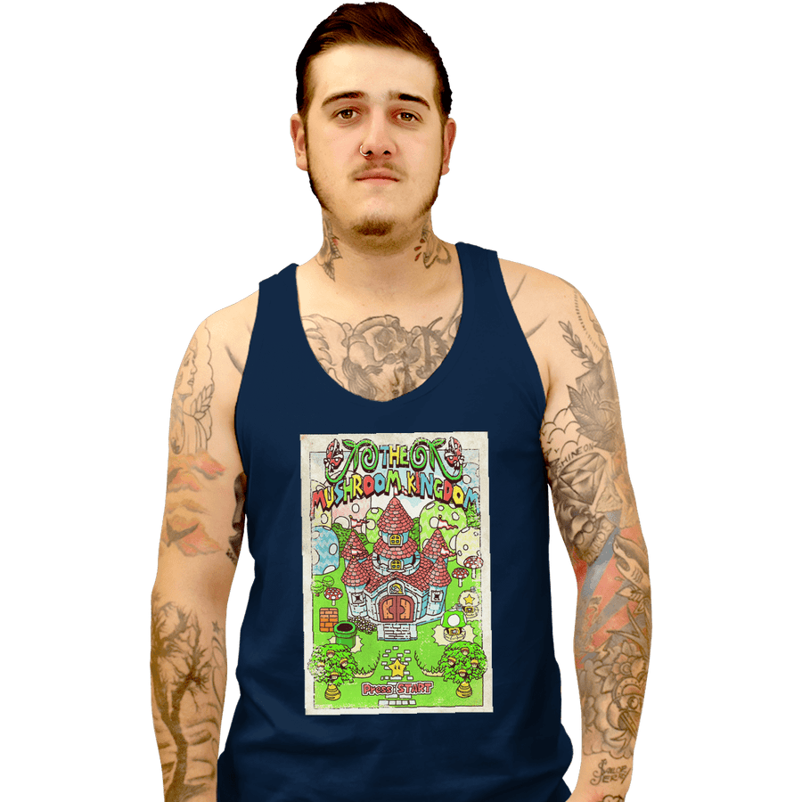 Shirts Tank Top, Unisex / Small / Navy The Mushroom Kingdom