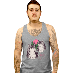 Daily_Deal_Shirts Tank Top, Unisex / Small / Sports Grey Two Wolves On Their Phones
