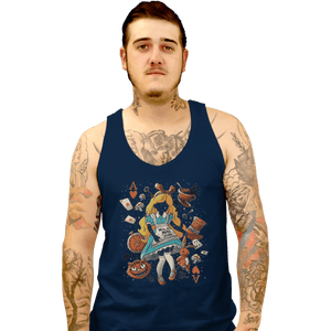 Shirts Tank Top, Unisex / Small / Navy Wonderland Girl