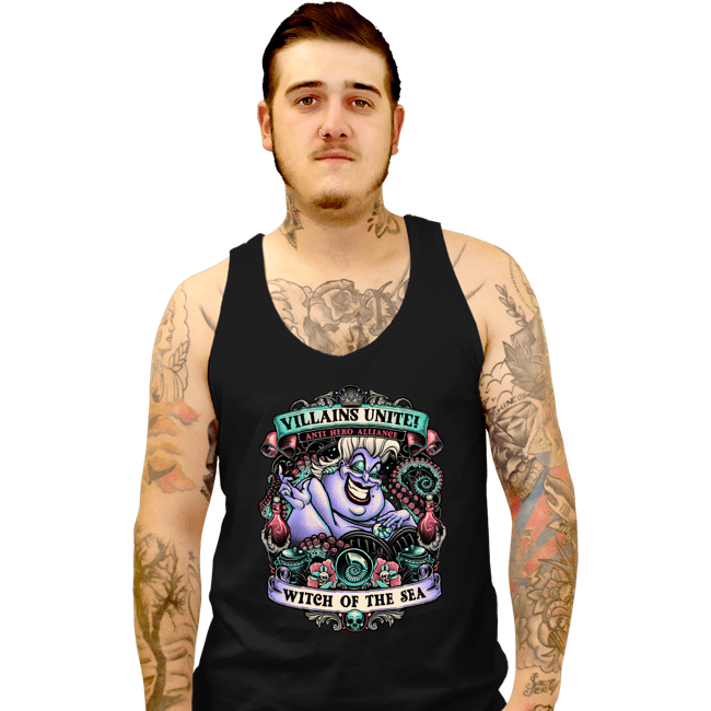 Daily_Deal_Shirts Tank Top, Unisex / Small / Black Villains Unite Ursula
