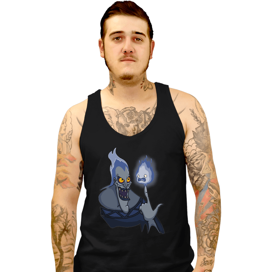 Shirts Tank Top, Unisex / Small / Black Finger Flame