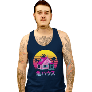 Shirts Tank Top, Unisex / Small / Navy Retro Kame House