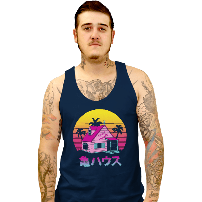 Shirts Tank Top, Unisex / Small / Navy Retro Kame House