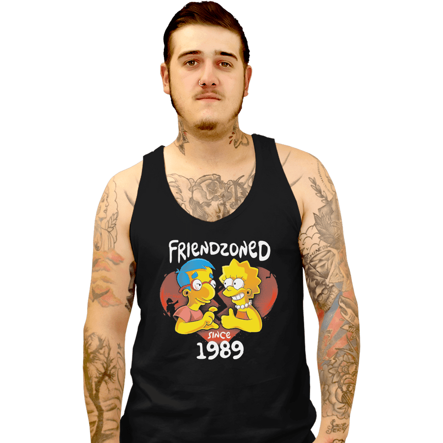 Shirts Tank Top, Unisex / Small / Black Friendzoned