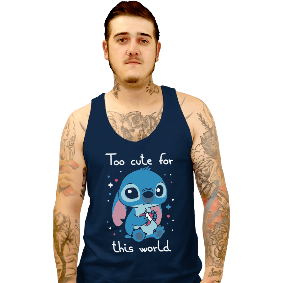 Shirts Tank Top, Unisex / Small / Navy Too Cute For This World