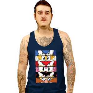 Daily_Deal_Shirts Tank Top, Unisex / Small / Navy Sonic Eyes