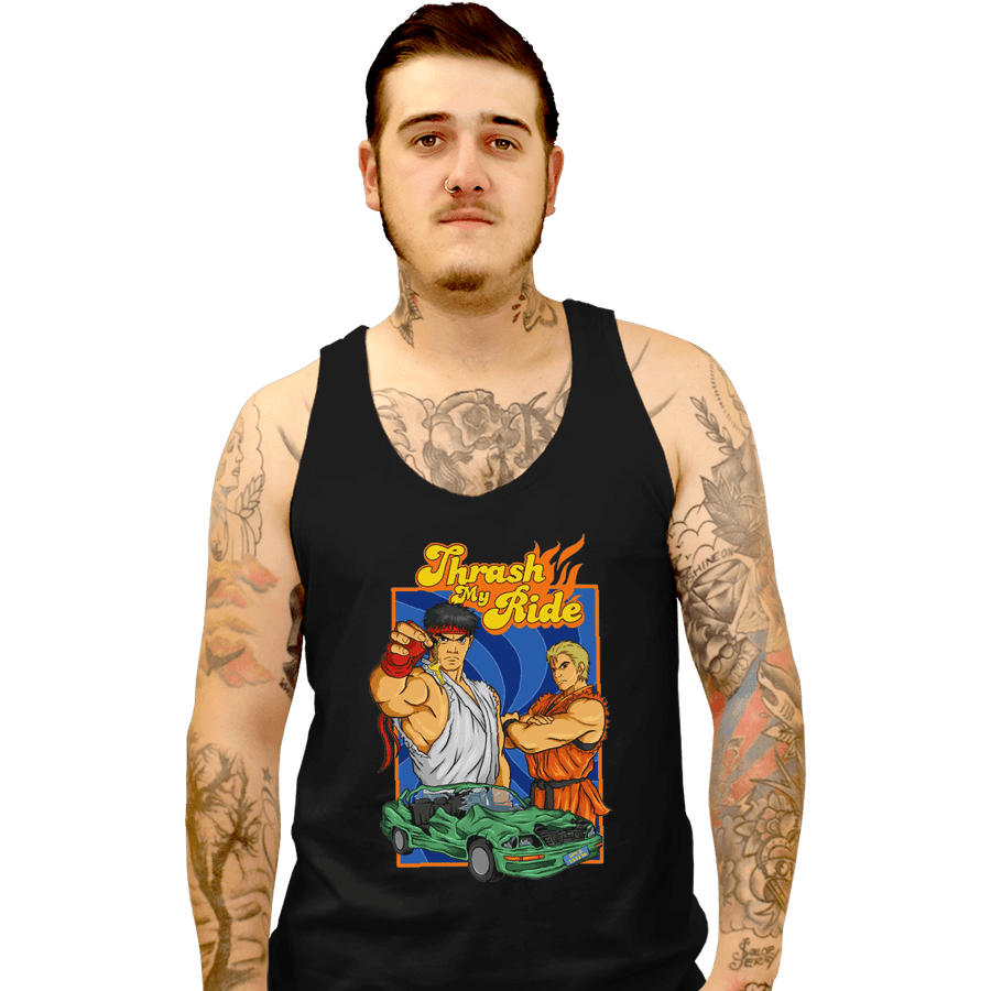 Shirts Tank Top, Unisex / Small / Black Thrash My Ride