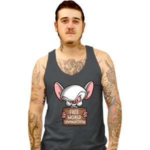 Daily_Deal_Shirts Tank Top, Unisex / Small / Charcoal Free World Domination