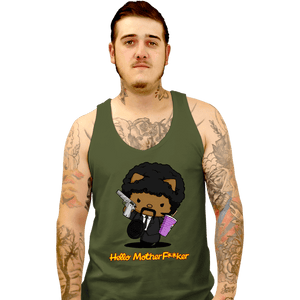 Daily_Deal_Shirts Tank Top, Unisex / Small / Military Green Kitty Fiction