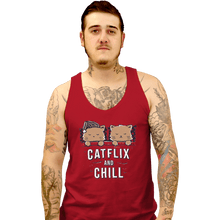 Load image into Gallery viewer, Shirts Tank Top, Unisex / Small / Red Catflix And Chill
