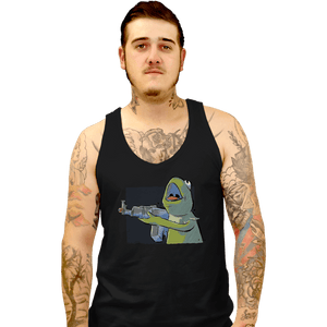 Shirts Tank Top, Unisex / Small / Black Frog Gun