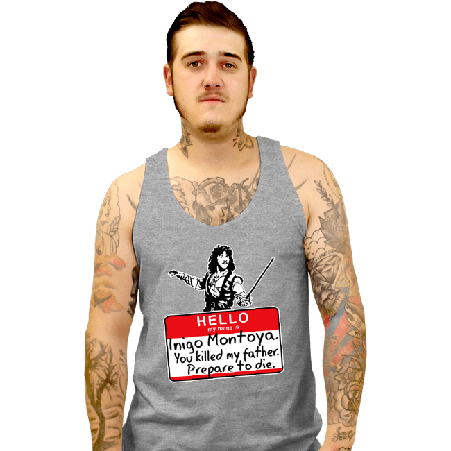 Daily_Deal_Shirts Tank Top, Unisex / Small / Sports Grey Inigo Hello