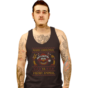 Daily_Deal_Shirts Tank Top, Unisex / Small / Black Merry Christmas Filthy Animal
