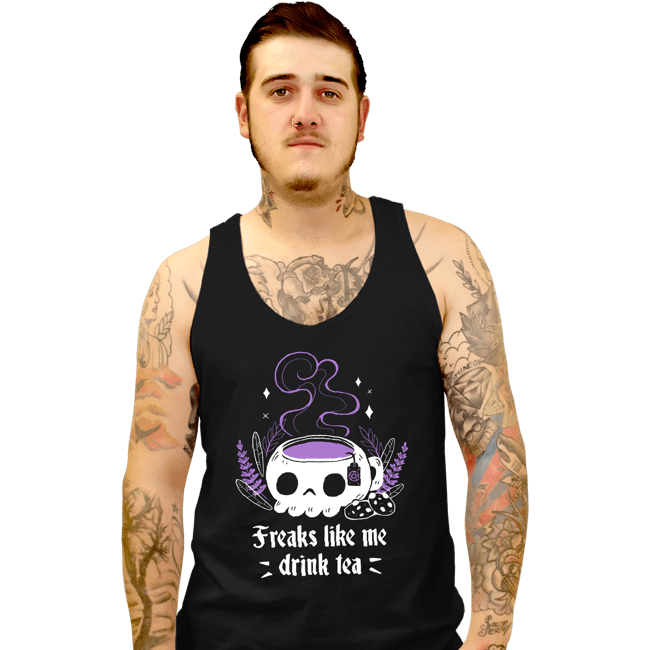 Daily_Deal_Shirts Tank Top, Unisex / Small / Black Freaks Drink Tea