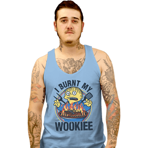 Daily_Deal_Shirts Tank Top, Unisex / Small / Powder Blue Burnt Wookiee