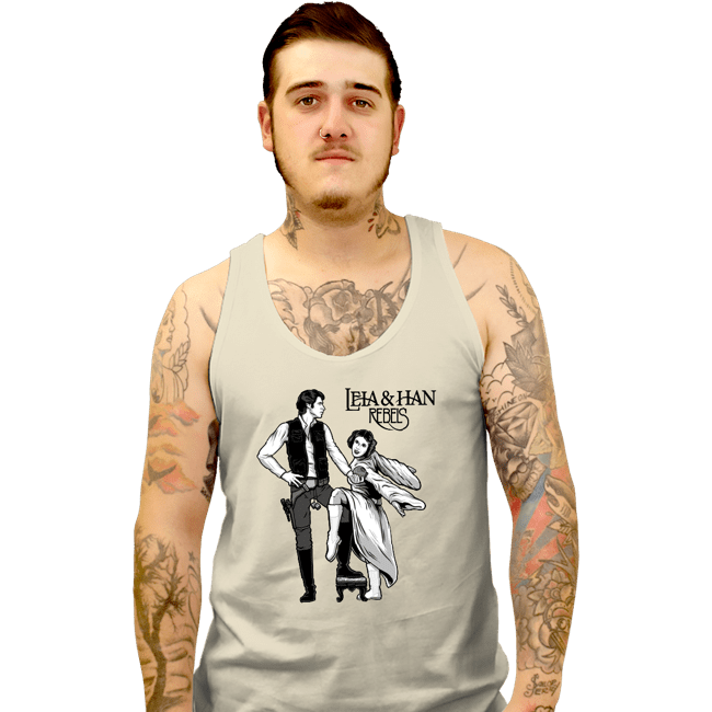 Daily_Deal_Shirts Tank Top, Unisex / Small / White Leia & Han Rebels