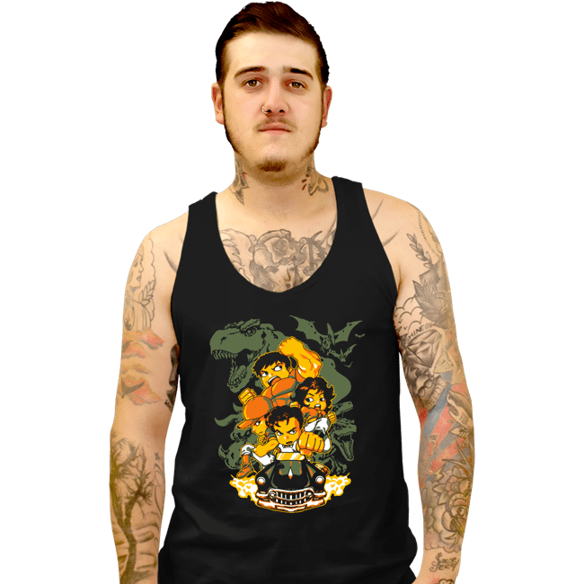 Shirts Tank Top, Unisex / Small / Black Cadillacs and Dinosaurs Heroes