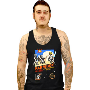 Daily_Deal_Shirts Tank Top, Unisex / Small / Black 8 Bit Farm Boy