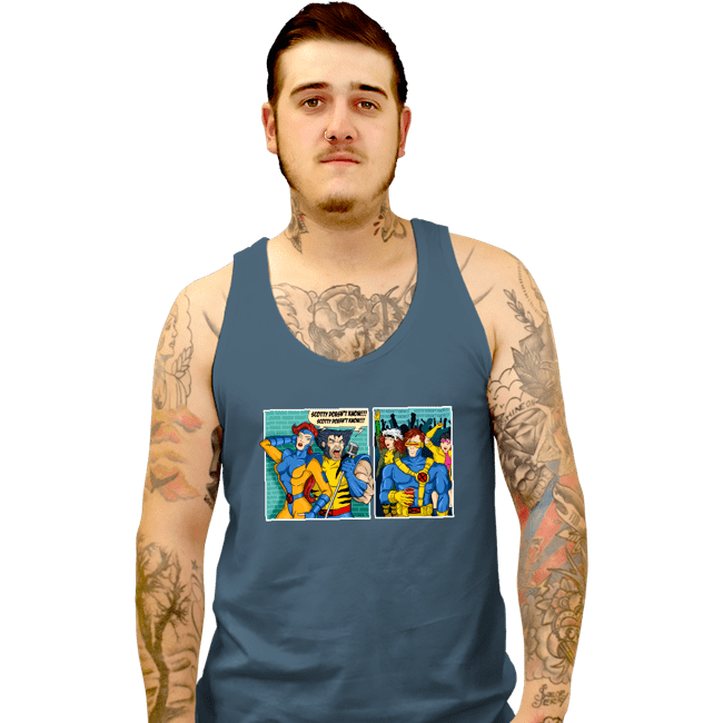 Shirts Tank Top, Unisex / Small / Indigo Blue Clueless Scotty