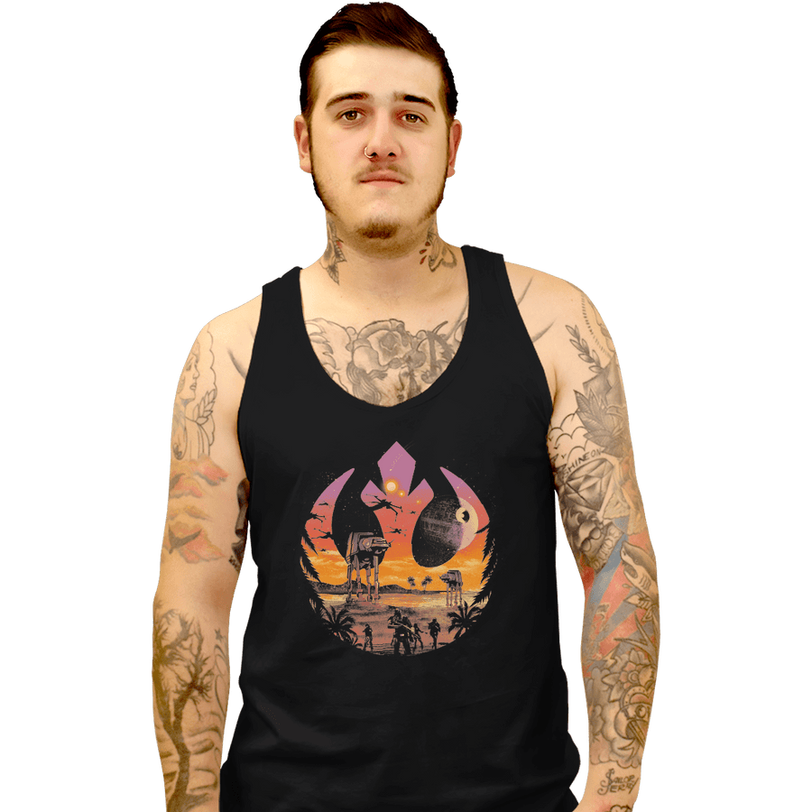 Shirts Tank Top, Unisex / Small / Black Rebellion Sunset