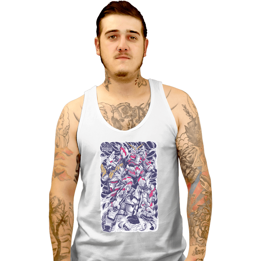 Shirts Tank Top, Unisex / Small / White Unicorn Gundam