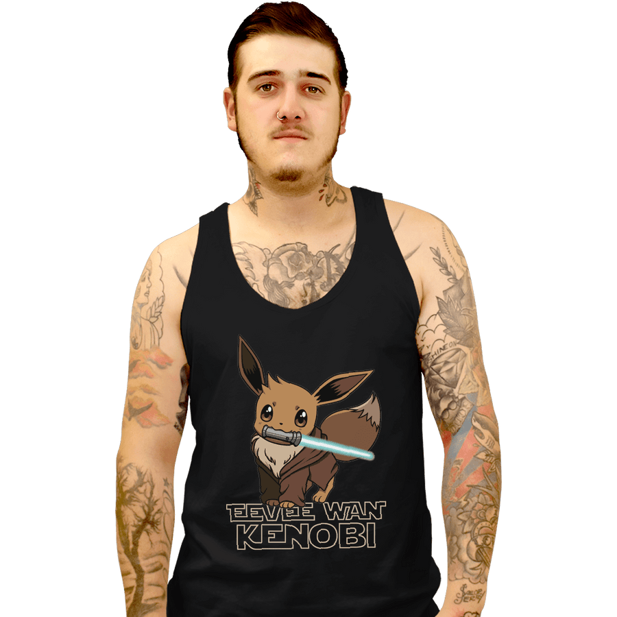 Shirts Tank Top, Unisex / Small / Black Eevee Wan Kenobi
