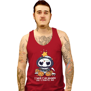 Secret_Shirts Tank Top, Unisex / Small / Red Christmas Reaper