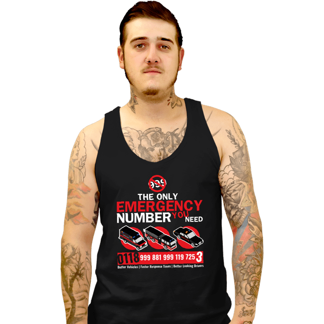 Secret_Shirts Tank Top, Unisex / Small / Black Emergency Number