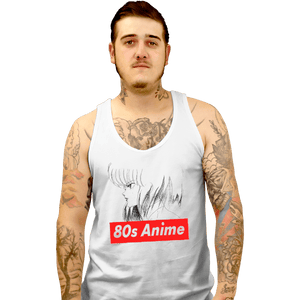 Shirts Tank Top, Unisex / Small / White 80s Anime