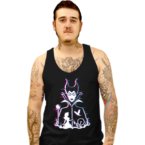 Daily_Deal_Shirts Tank Top, Unisex / Small / Black Glitched Maleficent