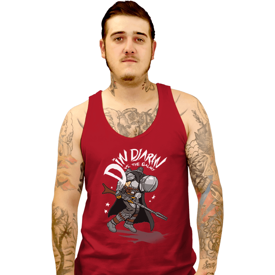 Shirts Tank Top, Unisex / Small / Red Mando Vs The Galaxy