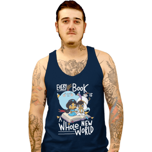 Shirts Tank Top, Unisex / Small / Navy Every Book Is a Whole New World