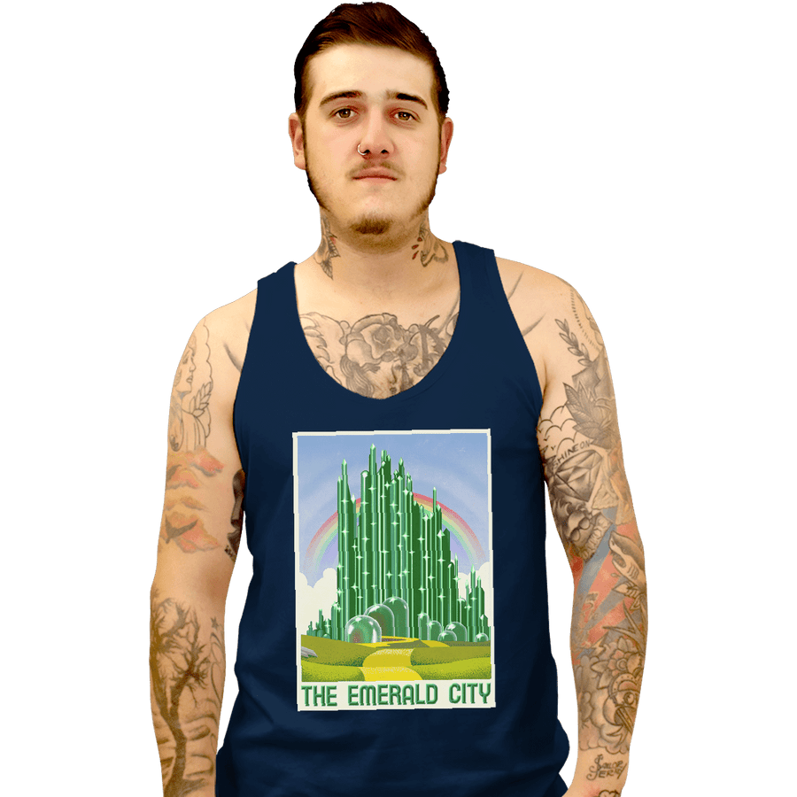 Shirts Tank Top, Unisex / Small / Navy Visit The Emerald City