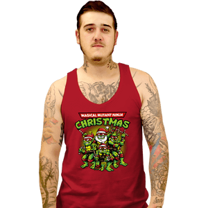 Daily_Deal_Shirts Tank Top, Unisex / Small / Red Christmas Ninjas