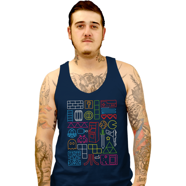 Daily_Deal_Shirts Tank Top, Unisex / Small / Navy Nostalgic Doodles